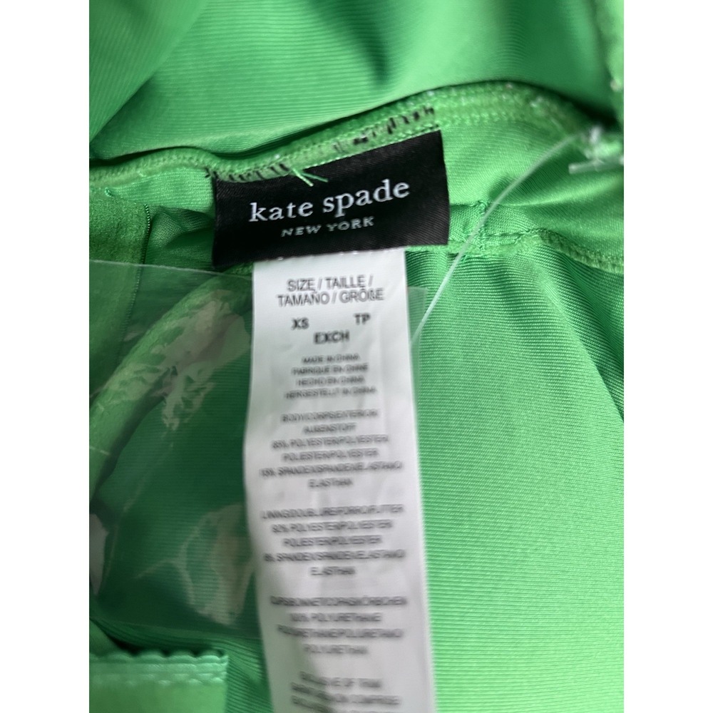 New KATE SPADE Sz XS Ruffle One Piece Green Swimsuit Strap Liner Fern Moss NWOT - Picture 6 of 9
